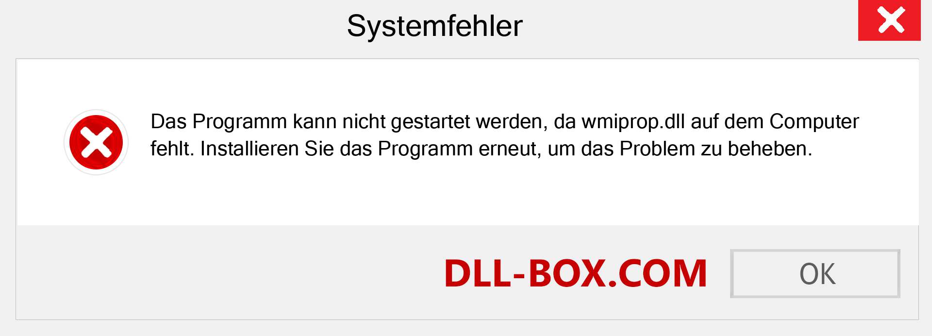 wmiprop.dll-Datei fehlt?. Download für Windows 7, 8, 10 - Fix wmiprop dll Missing Error unter Windows, Fotos, Bildern